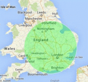 100 mile radius milton keynes